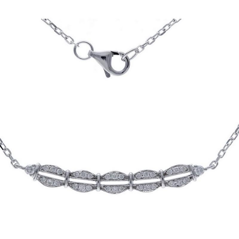 Diamond Carat Weight: This stunning Gazebo Fancy Collection necklace boasts a total of 0.21 carats of radiant round diamonds. The 32 round diamonds are set in both t.c. micro and prong settings, creating a captivating and intricate design.

Gemstone
