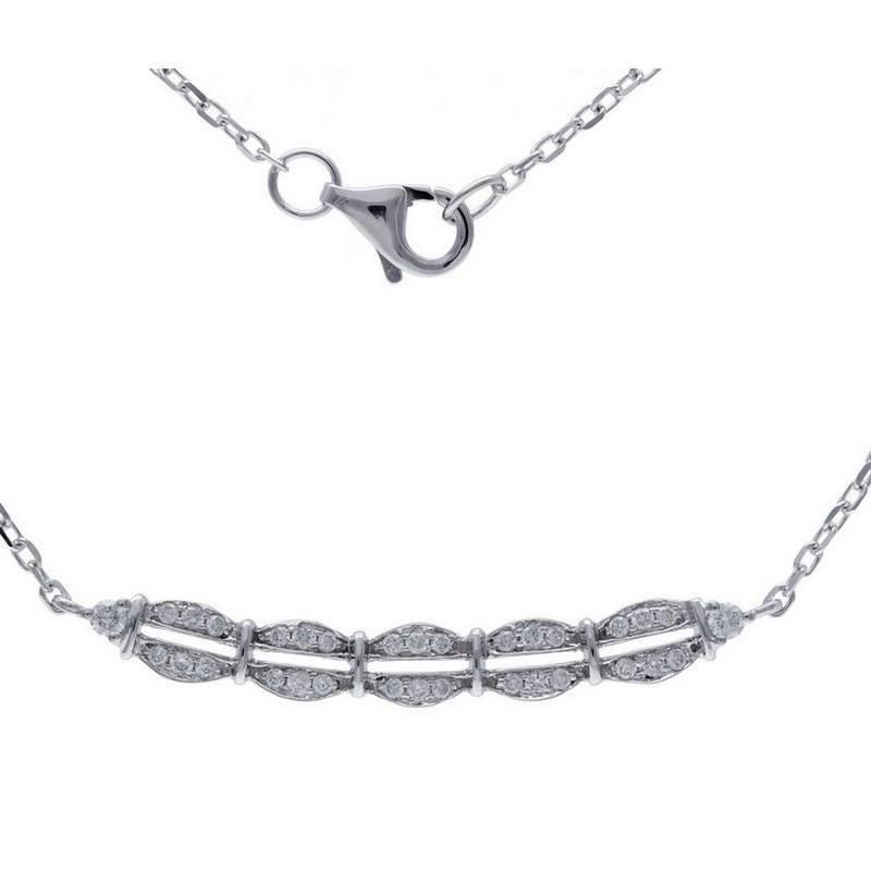 Taglio rotondo Collana Collection'S in oro bianco 14K e diamanti (0,21 Ctw) in vendita