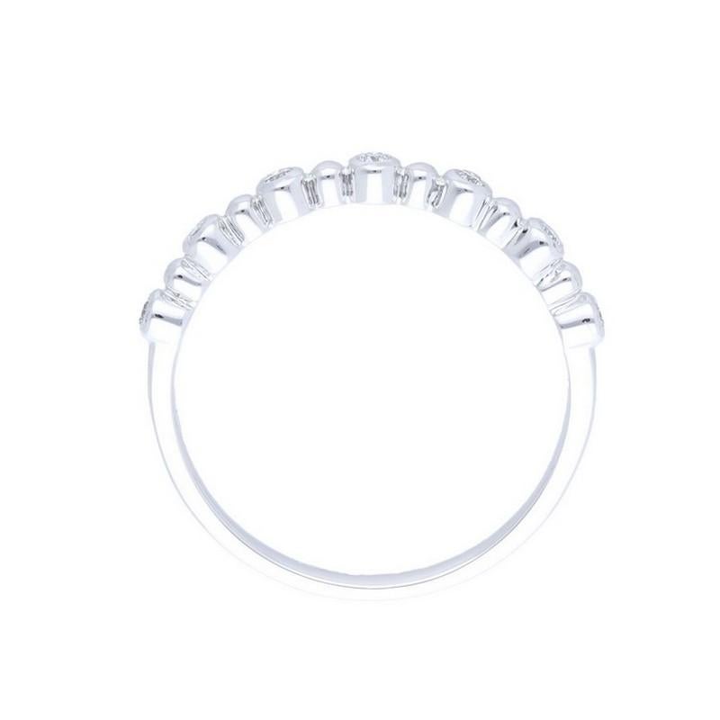 Modern 14K White Gold & Diamond Gazebo Fancy Collection Ring (0.09 Ct) For Sale
