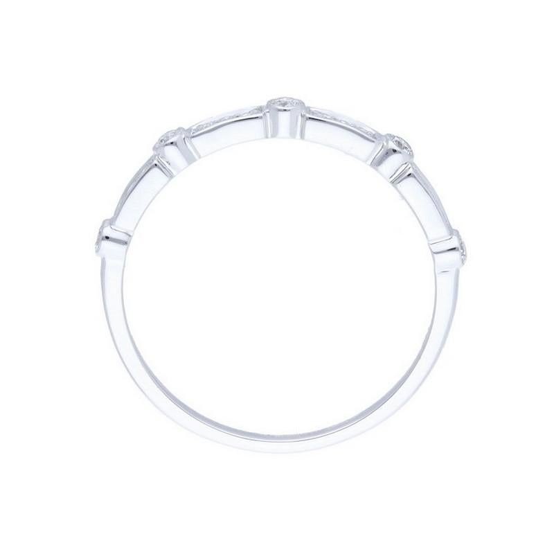 Modern 14K White Gold & Diamond Gazebo Fancy Collection Ring (0.15 Ct) For Sale