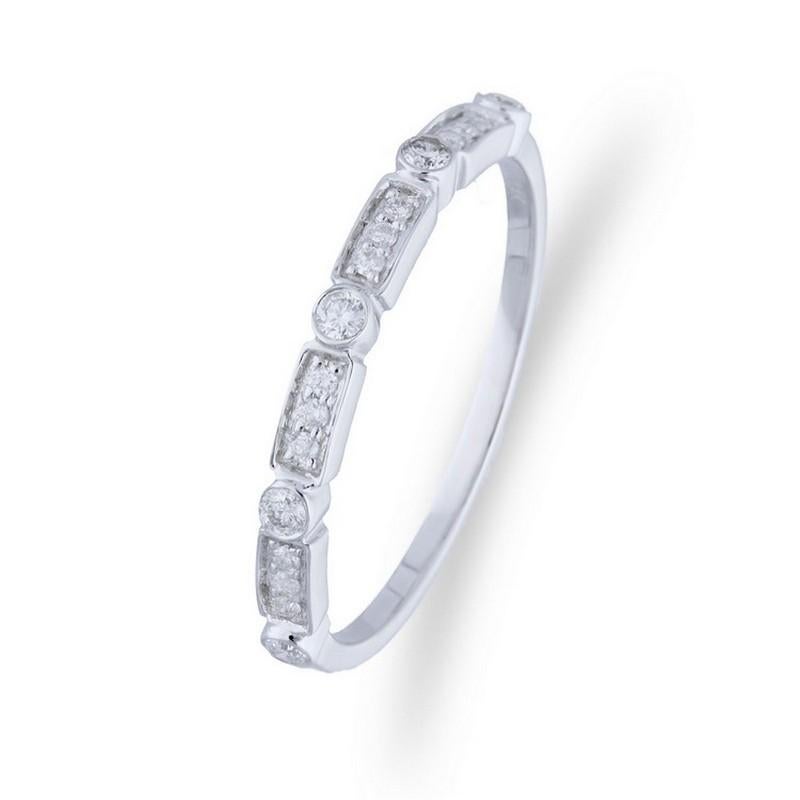 Round Cut 14K White Gold & Diamond Gazebo Fancy Collection Ring (0.15 Ct)