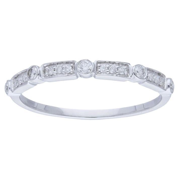 14K White Gold & Diamond Gazebo Fancy Collection Ring (0.15 Ct) For Sale