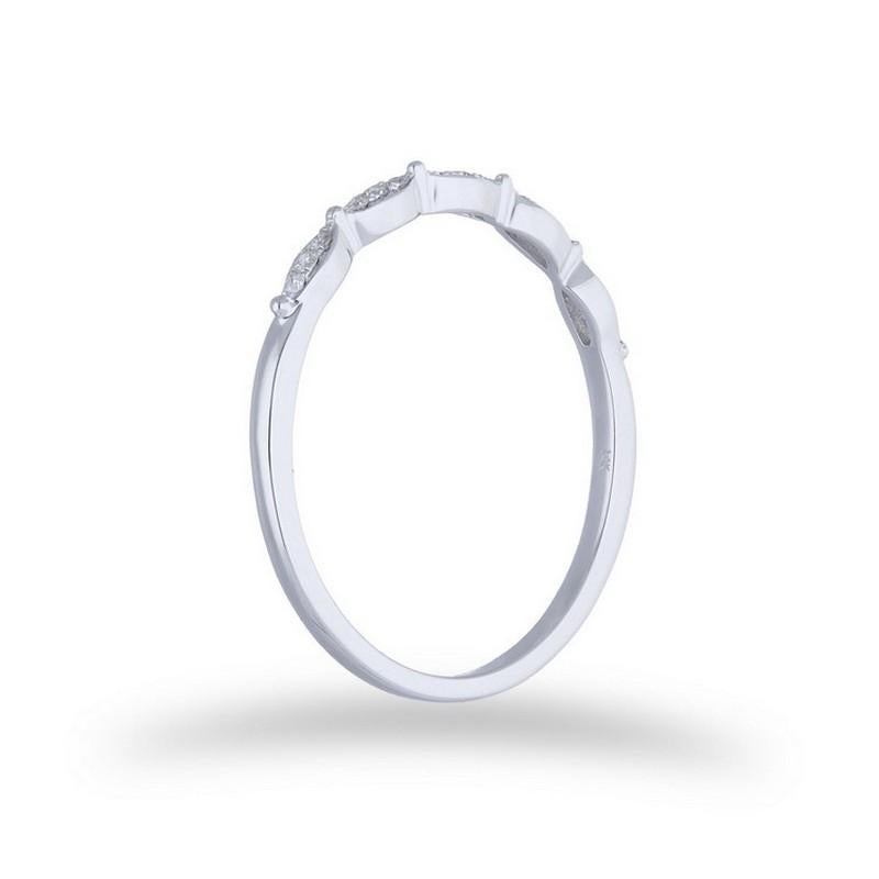 Modern 14K White Gold & Diamond Gazebo Fancy Collection Ring (0.08 Ct) For Sale