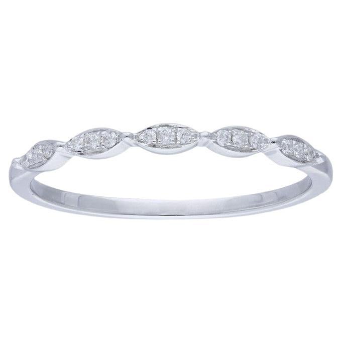 14K White Gold & Diamond Gazebo Fancy Collection Ring (0.08 Ct) For Sale