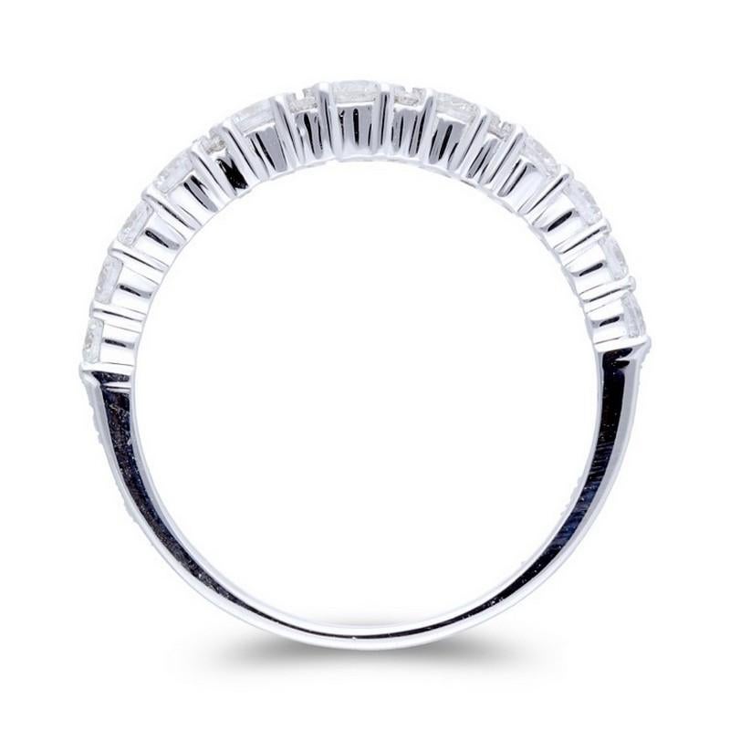 Round Cut 14K White Gold & Diamond Gazebo Ring (0.67 Ct) For Sale