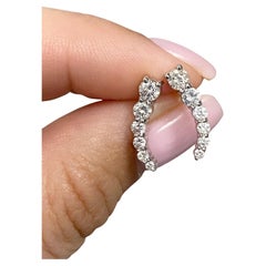 14k White Gold Diamond Graduated Earrtings