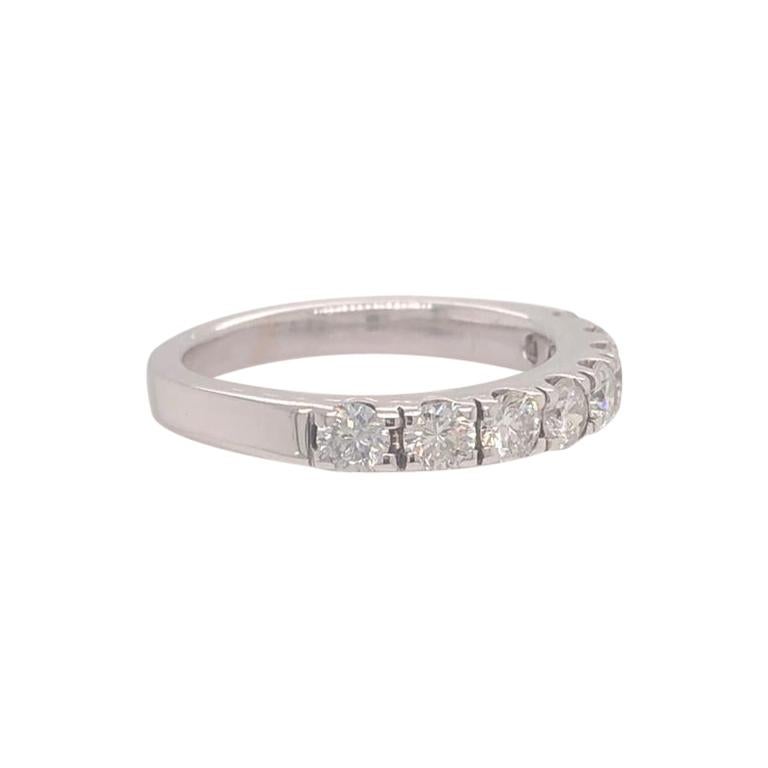Fishtail Setting Band Half Way 14K White Gold Fishtail Setting 8 Natural Diamond Wedding Band ...