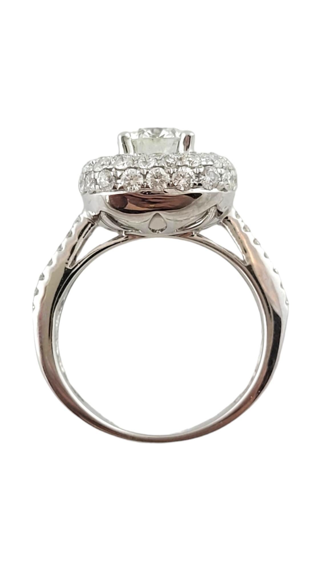 Princess Cut 14K White Gold Diamond Halo Engagement Ring 1.94cttw. Certified #16953 For Sale