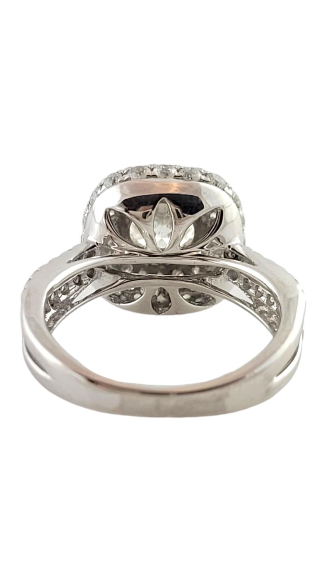 14K White Gold Diamond Halo Engagement Ring 1.94cttw. Certified #16953 In Good Condition For Sale In Washington Depot, CT