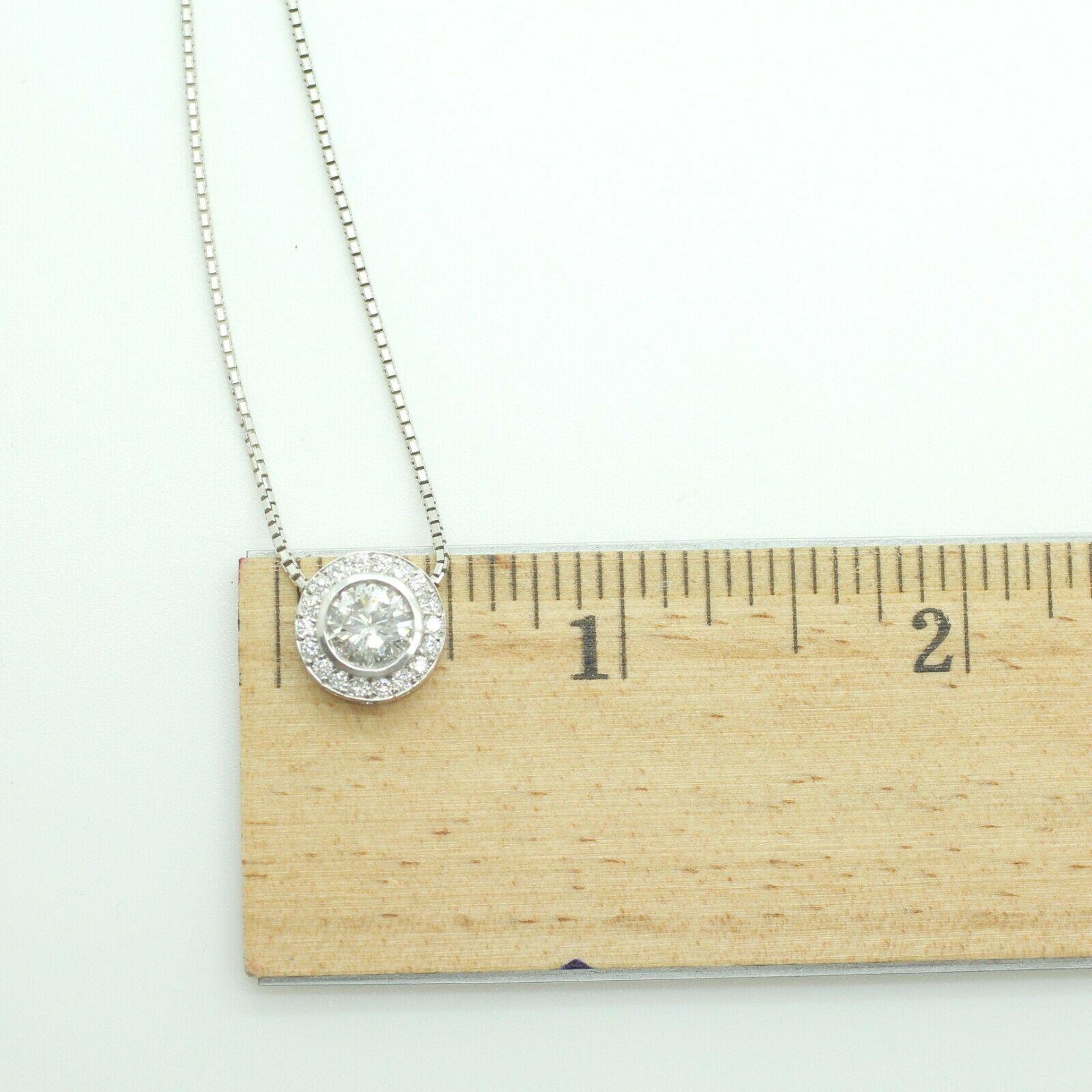 14 Karat White Gold Diamond Halo Pendant 1.31 Carat In New Condition For Sale In Los Angeles, CA