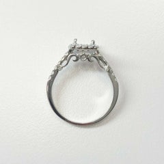 14 Karat White Gold Diamond Halo Ring That Can Fit a 1.50 Carat
