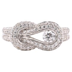 Anello con diamante aureolato in oro bianco 14K con diamante centrale da 0,25 carati ZEI Taglia 6,75