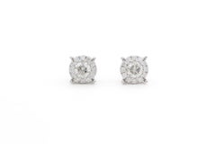 14K White Gold & Diamond Halo Stud Earrings 1.60ctw