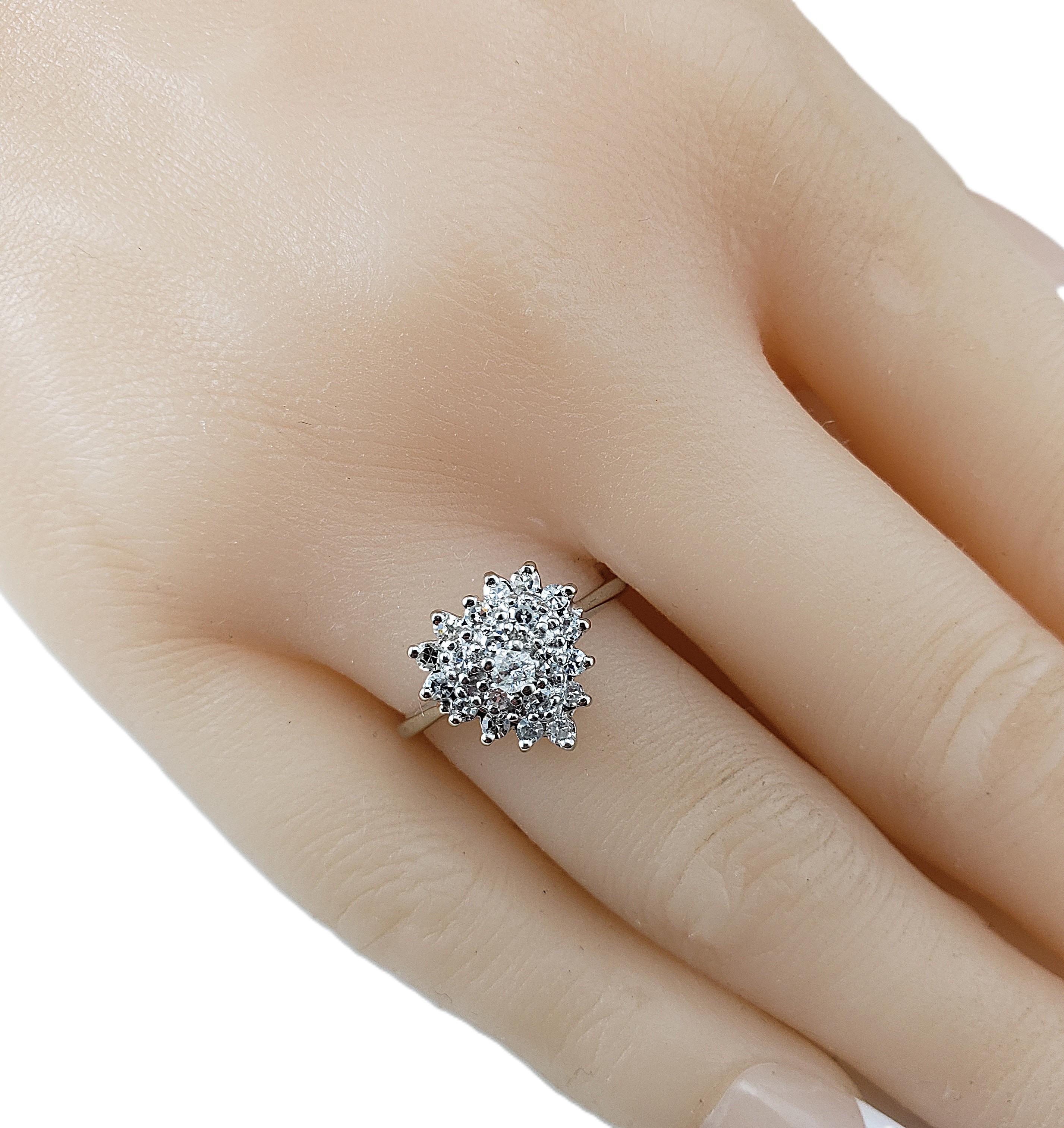 Bague grappe de cœurs en or blanc 14 carats, taille 5,25 #21796 en vente 2