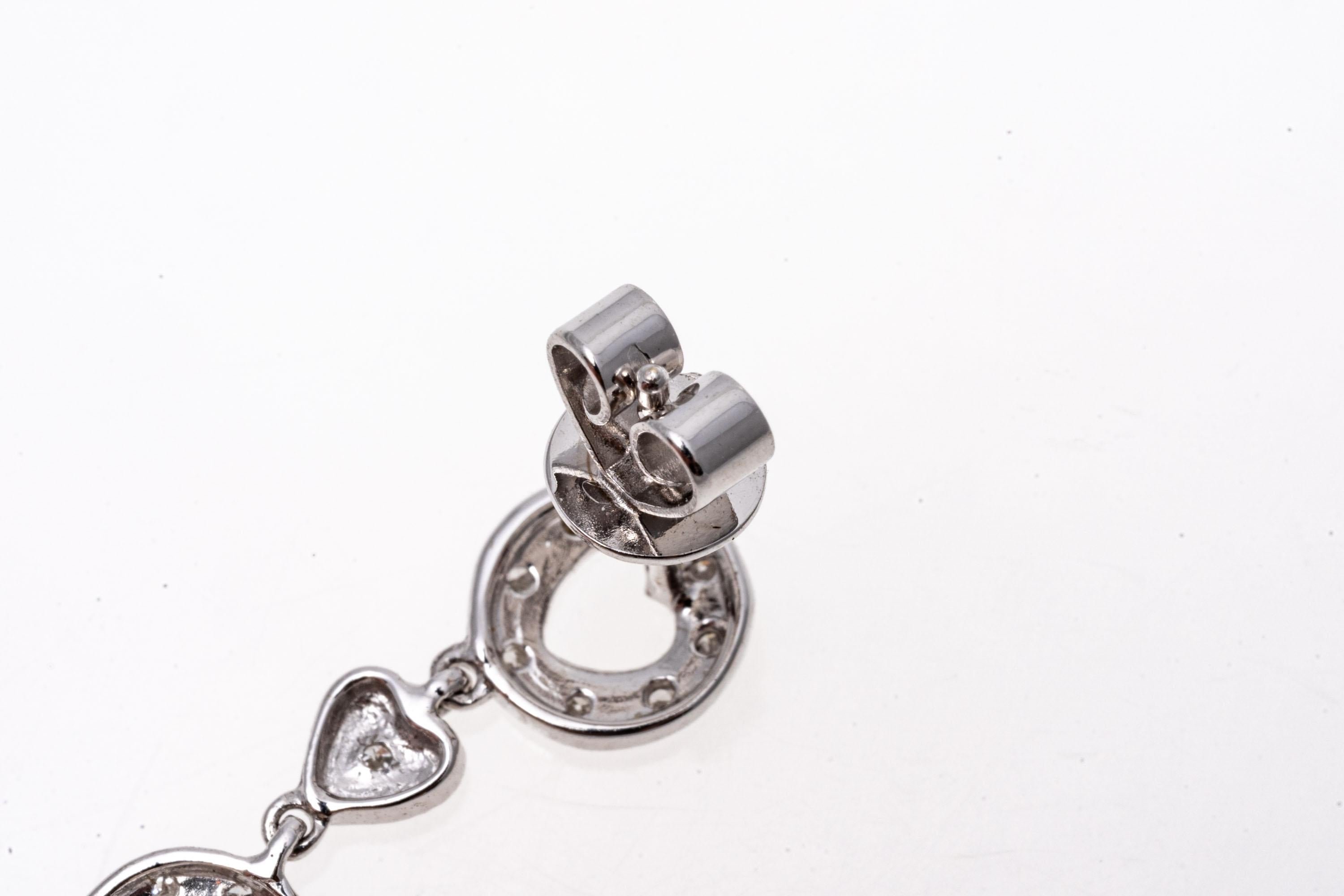Pendants d'oreilles en or blanc 14 carats à motif de cœur et citrine en vente 2