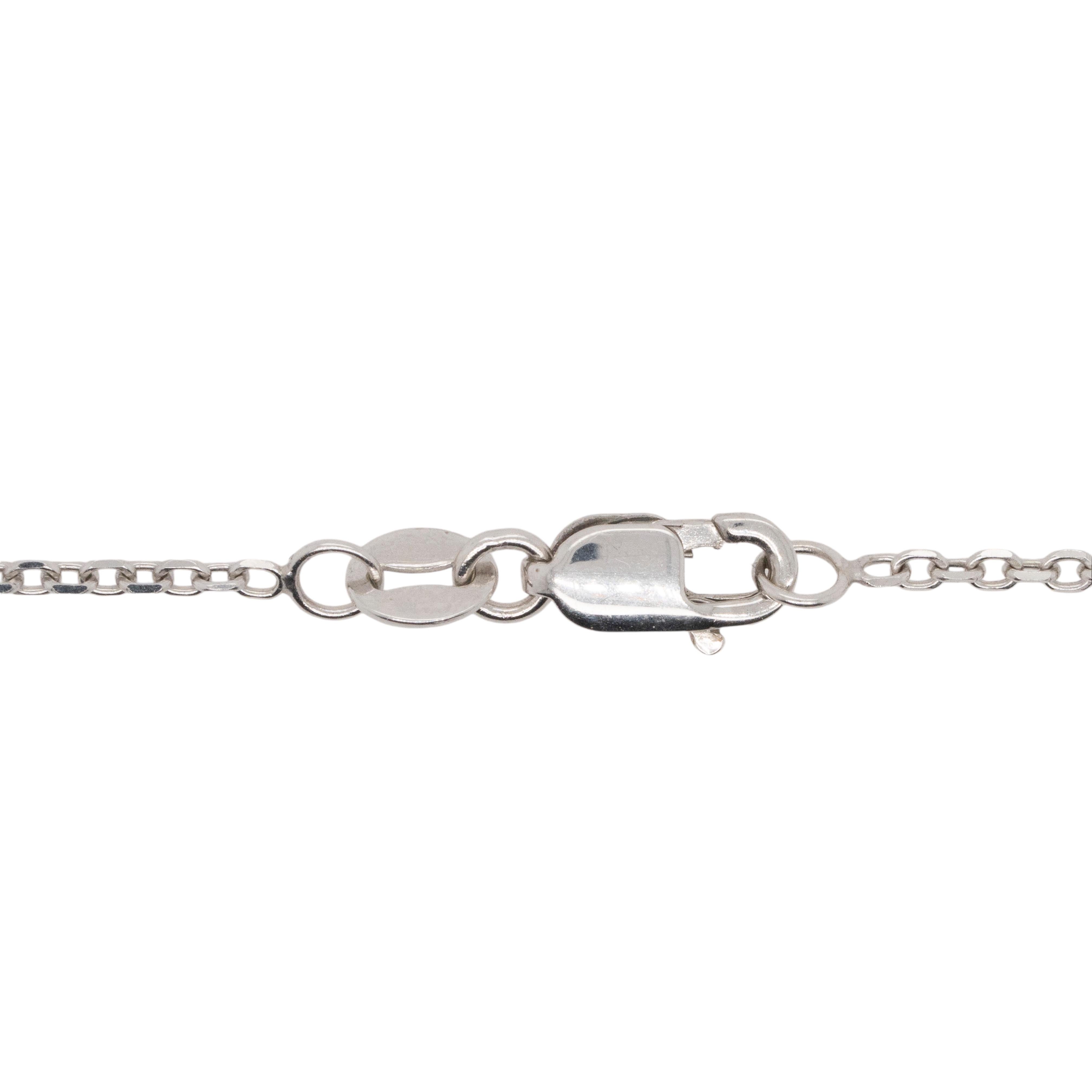 Collana con cuore di diamanti in oro bianco 14k In condizioni ottime in vendita a Boca Raton, FL