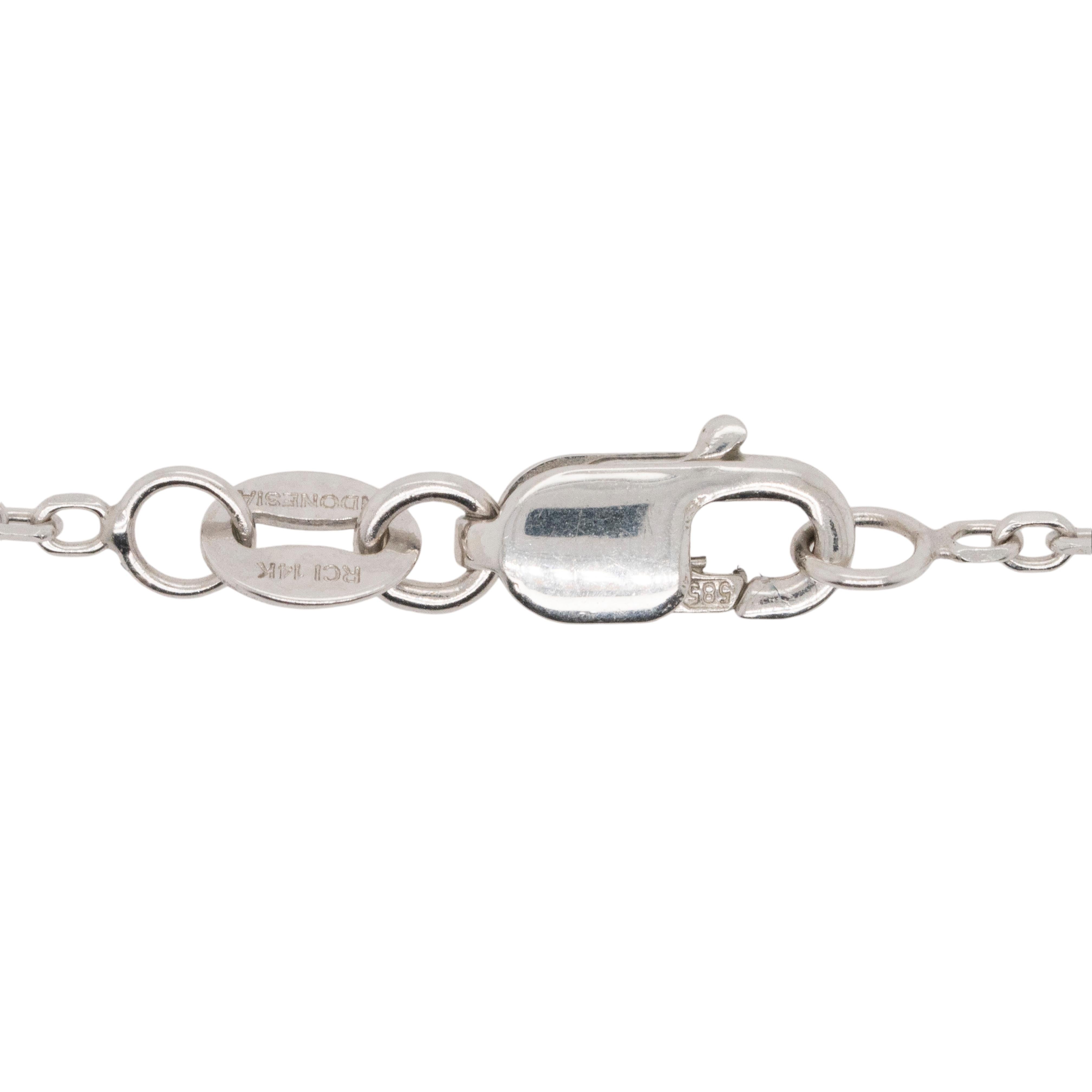 da uomo o donna Collana con cuore di diamanti in oro bianco 14k in vendita