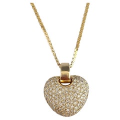 14 Karat Weißgold Diamant-Halskette „Heart“