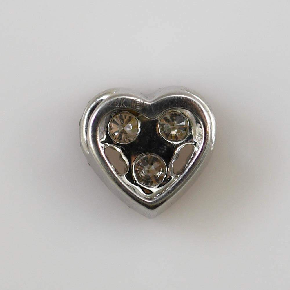 Pendentif en or blanc 14K avec diamant en forme de coeur 1.14ct en vente 4
