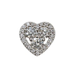 Ciondolo a cuore con diamante in oro bianco 14K 1,14ct
