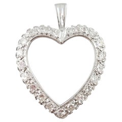 14k White Gold Diamond Heart Pendant