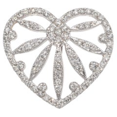 14K White Gold Diamond Heart Pendant