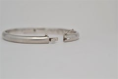 14k White Gold & Diamond Hinged Bangle Bracelet in Matte Finish, 1.71 Carats