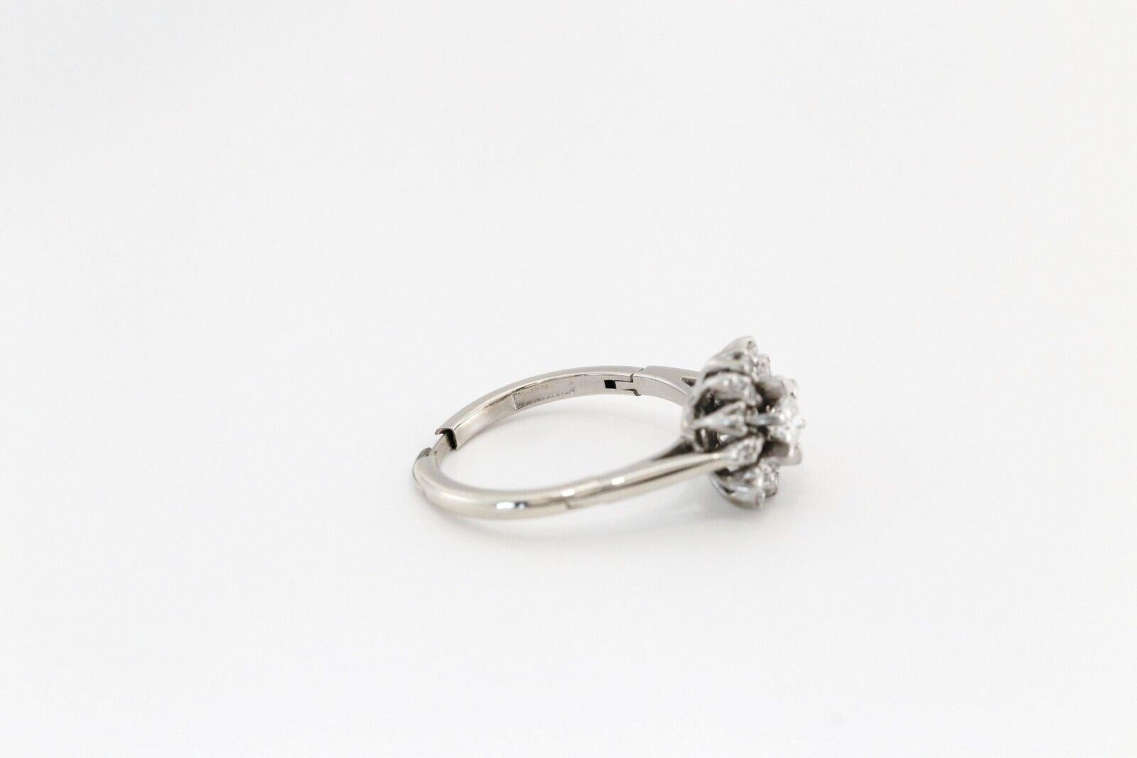 Bague à charnière en or blanc 14 carats, taille 9,25 - 6,0 g en vente 1