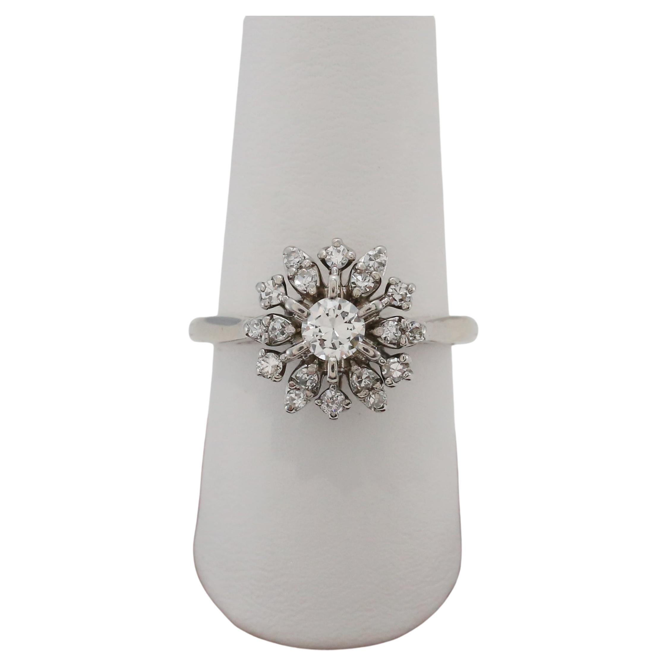 14k White Gold Diamond Hinged Ring, Size 9.25 - 6.0g