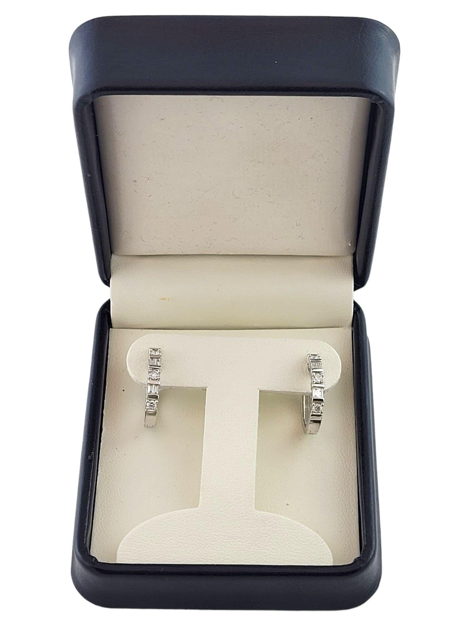  14K White Gold Diamond Hoop Earrings #14828 For Sale 1