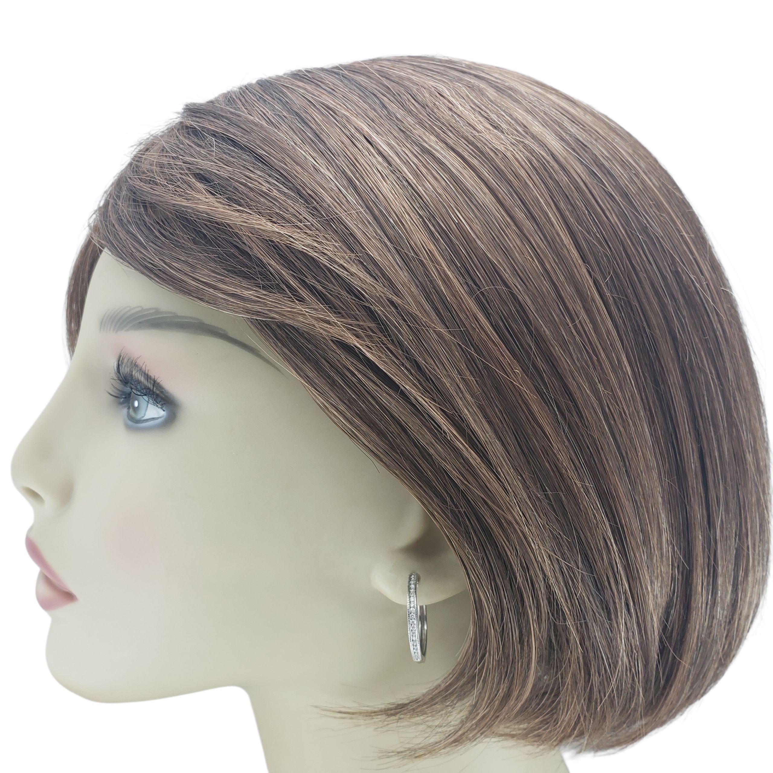 Orecchini a cerchio con diamanti in oro bianco 14K #23206 in vendita 2