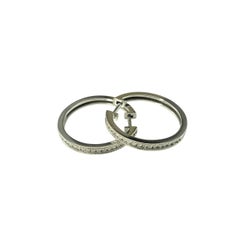 Orecchini a cerchio con diamanti in oro bianco 14K #23206