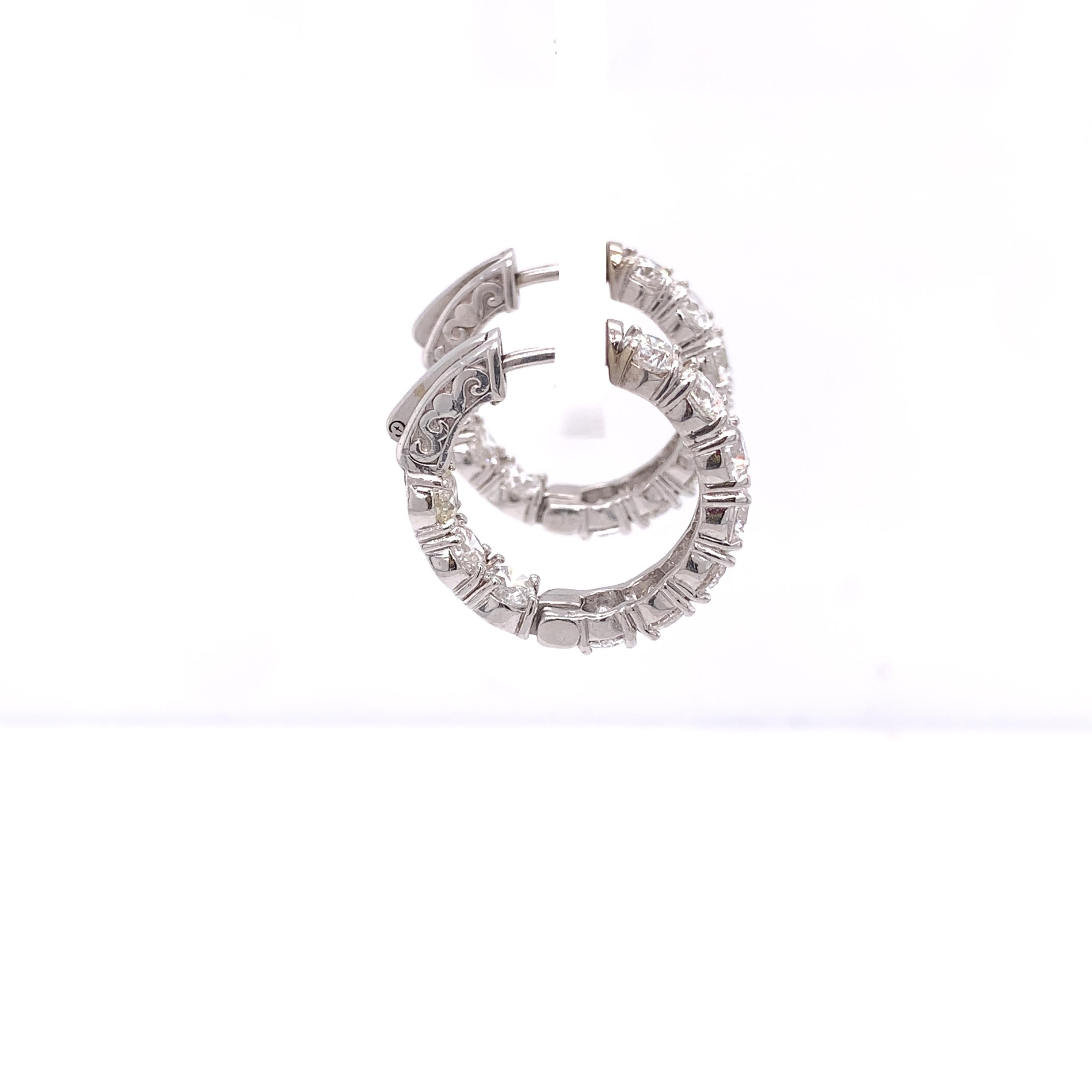 5 carat diamond hoop earrings