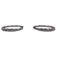 14k White Gold Diamond Hoop Earrings