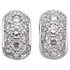 Orecchini a cerchio con diamanti in oro bianco 14k