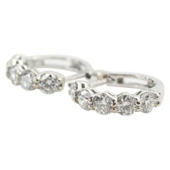 14k White Gold Diamond Hoop Earrings with 1.80cts.