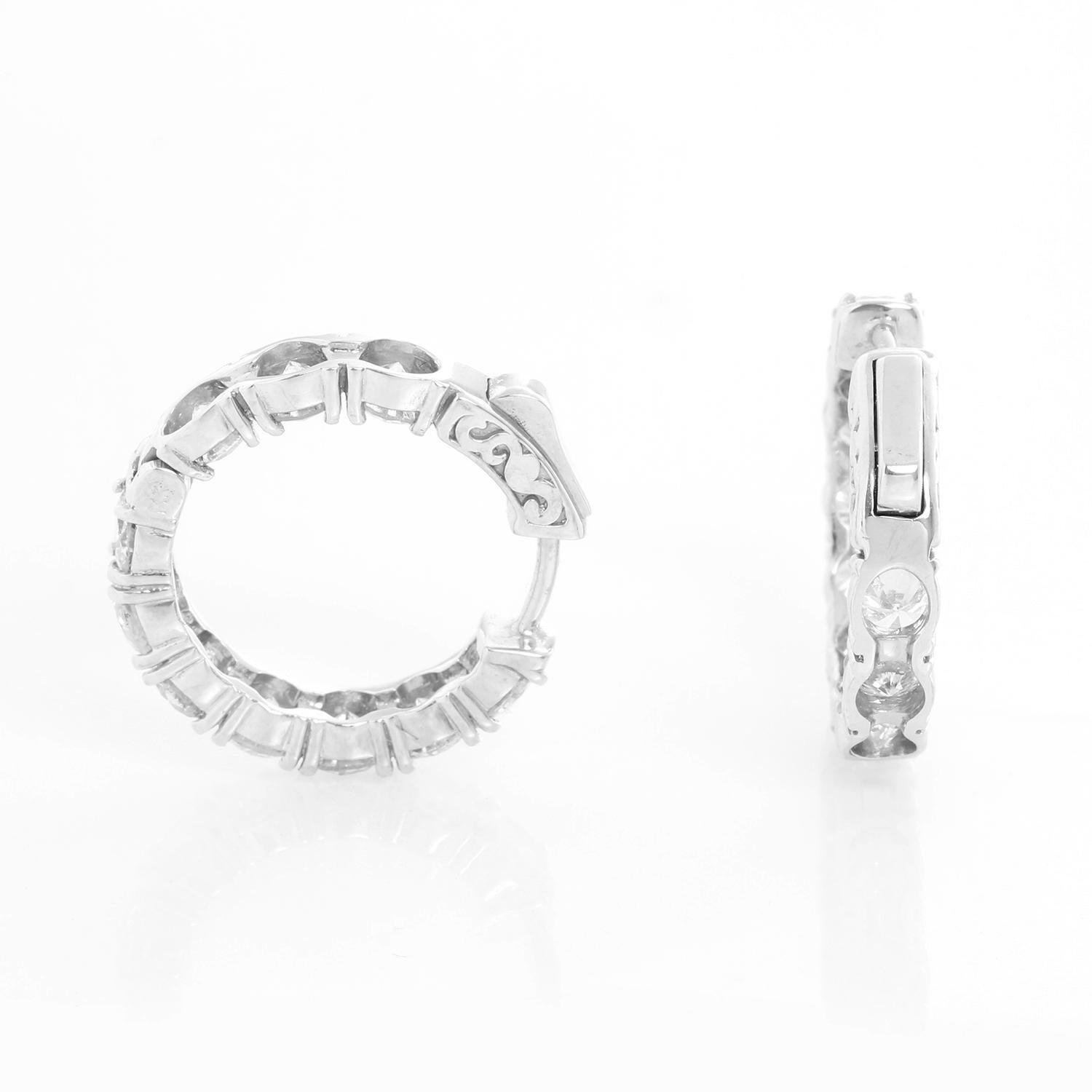 14 Karat Weißgold Diamant-Creolen 5,22 Karat (Rundschliff)
