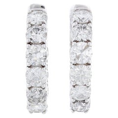 Aros de diamantes de oro blanco de 14 quilates 5,22 quilates