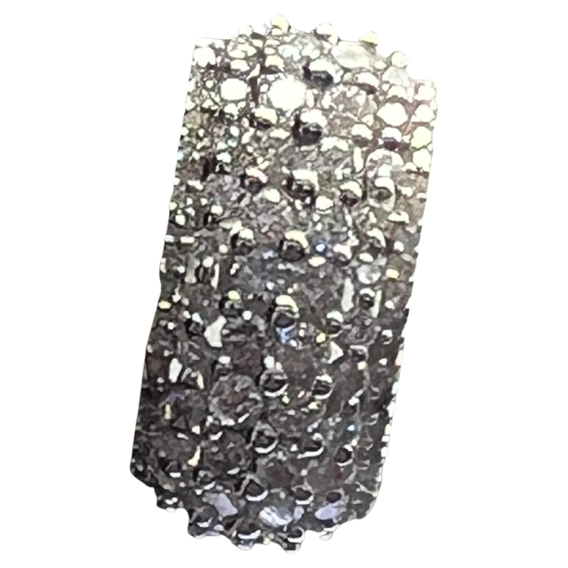 Modern 14k White Gold Diamond Huggy Round Diamond Earrings For Sale