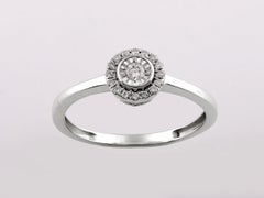14K White Gold Diamond Illusion-Setting Halo Engagement Ring