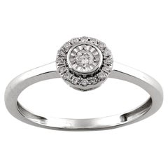 14K White Gold Diamond Illusion-Setting Halo Engagement Ring