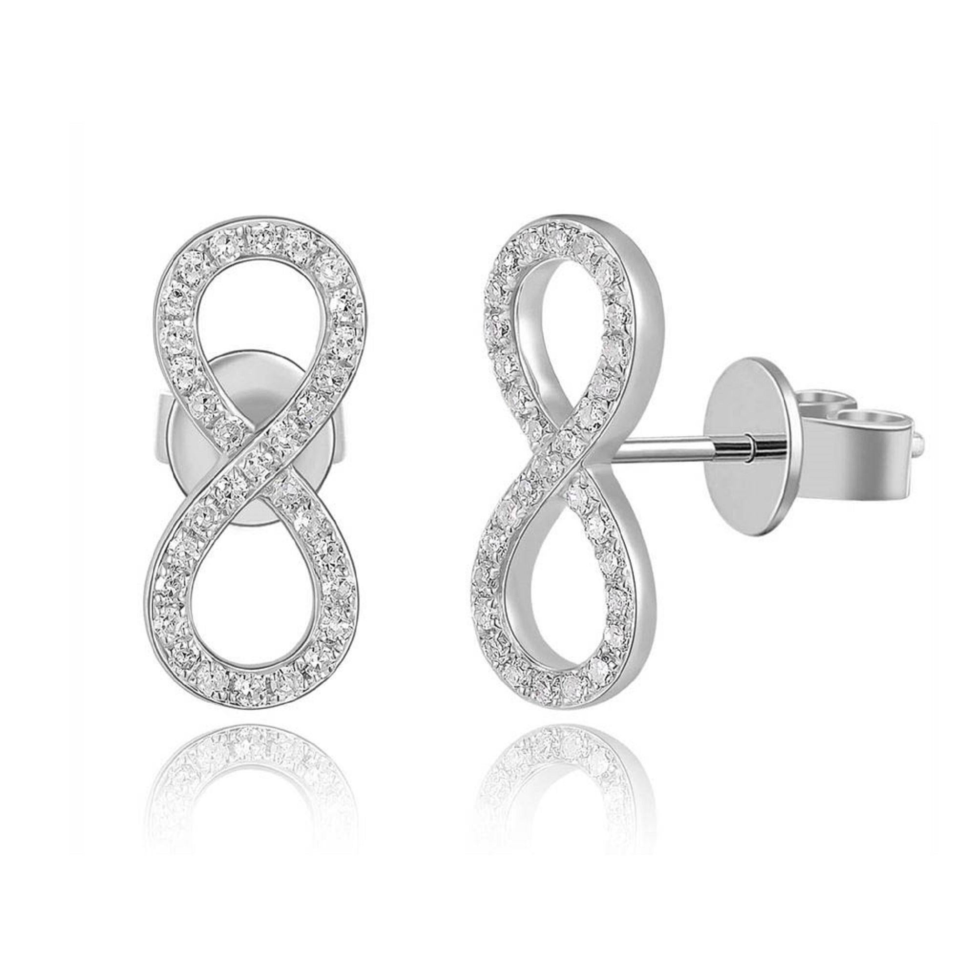 infinity diamond stud earrings