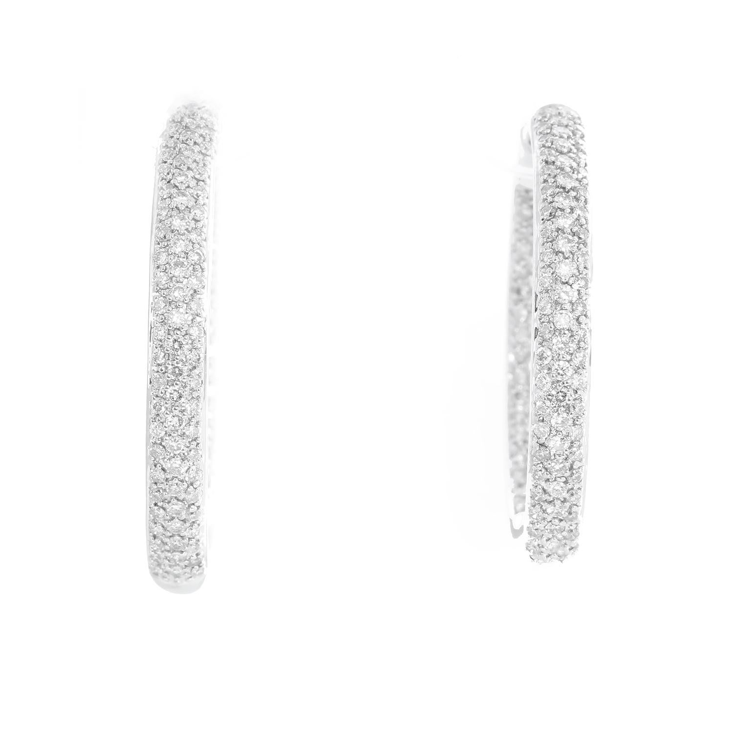 Donna Cerchi con diamante Inside-Out in oro bianco 14k 1,6 carati in vendita