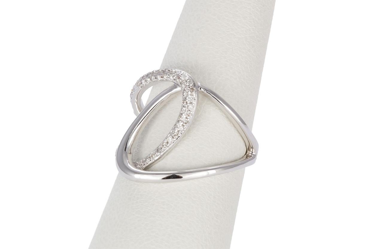 Women's 14 Karat White Gold and Diamond Ladies Fashion Ring