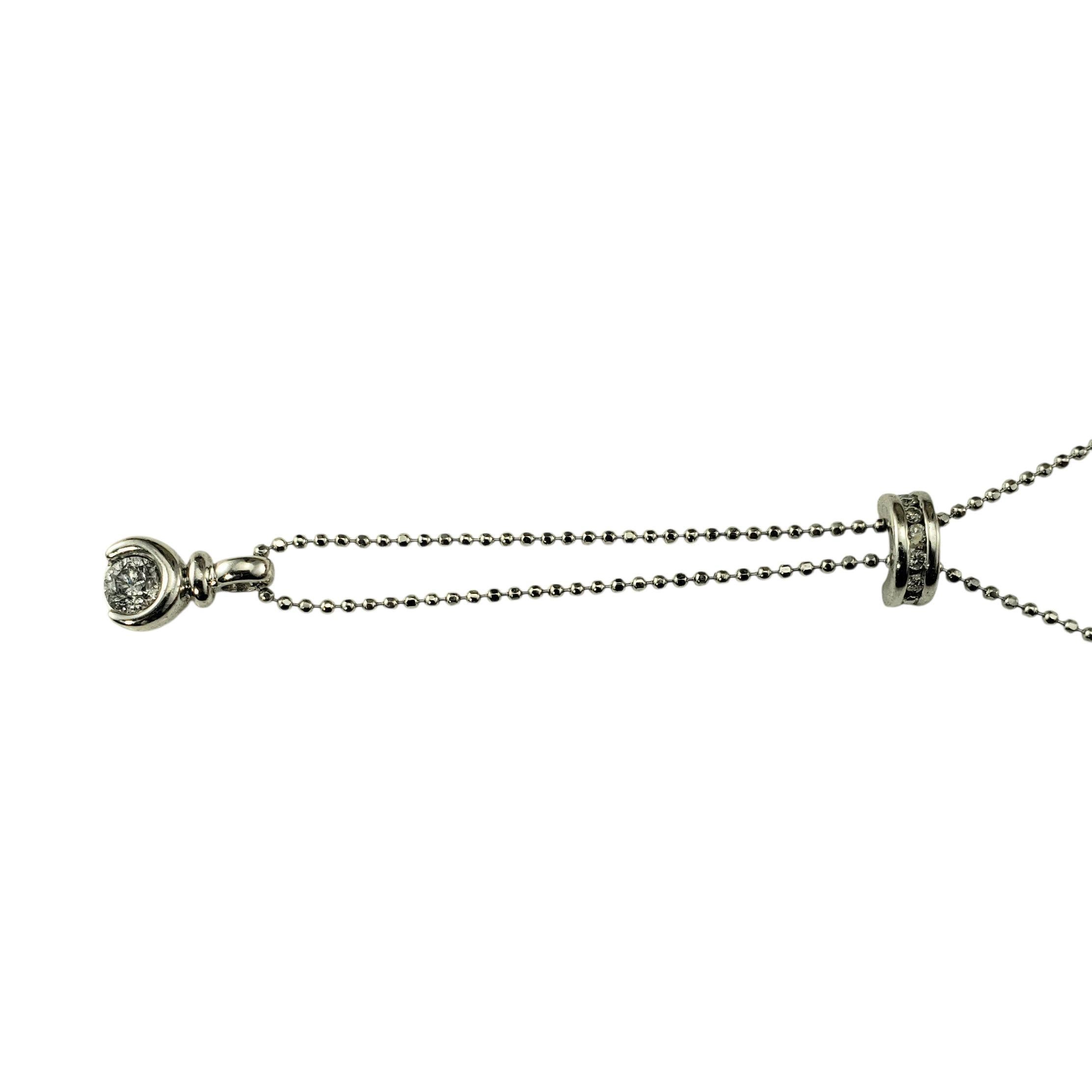 Taille brillant Collier Lariat en or blanc 14K et diamants #22817 en vente