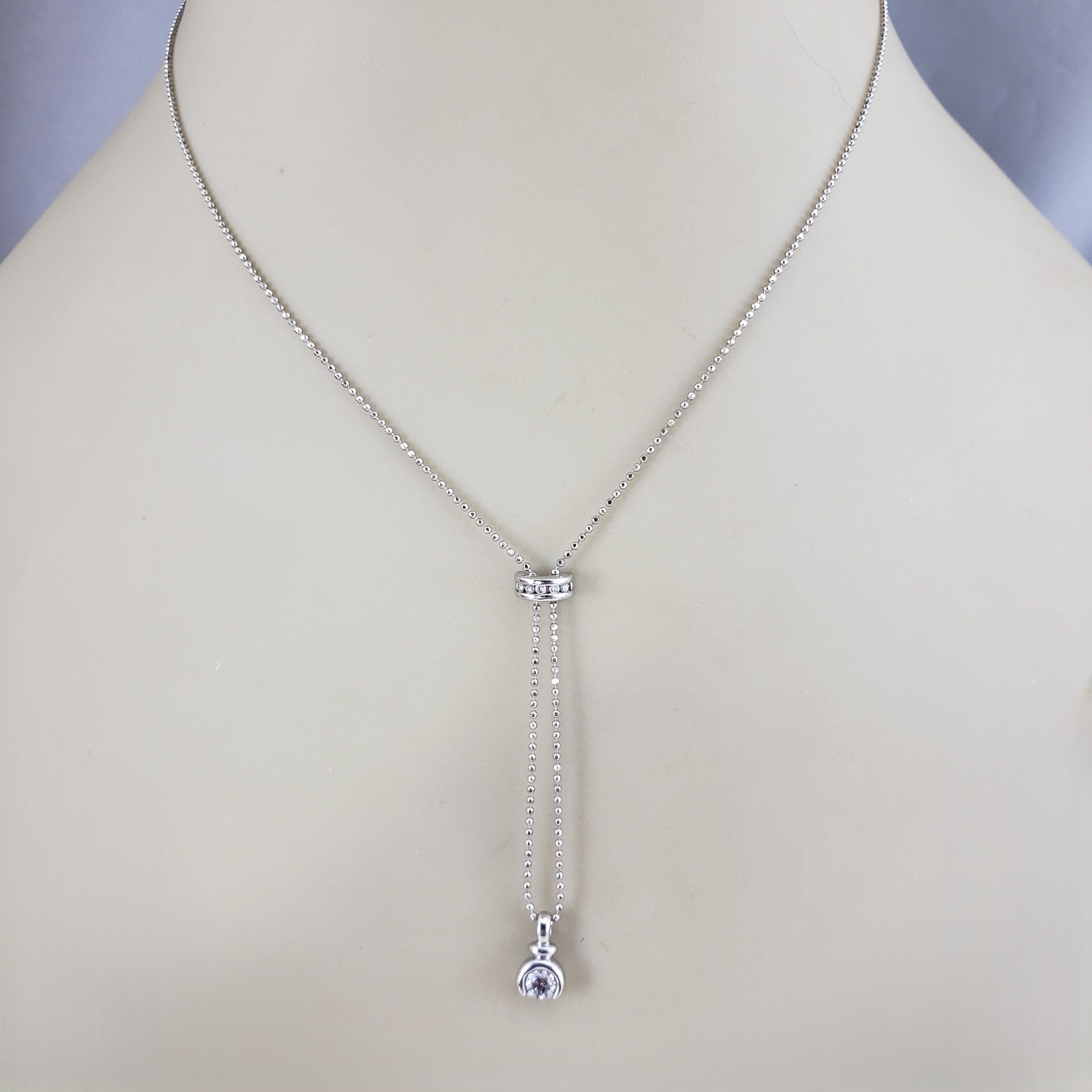 Collier Lariat en or blanc 14K et diamants #22817 en vente 1