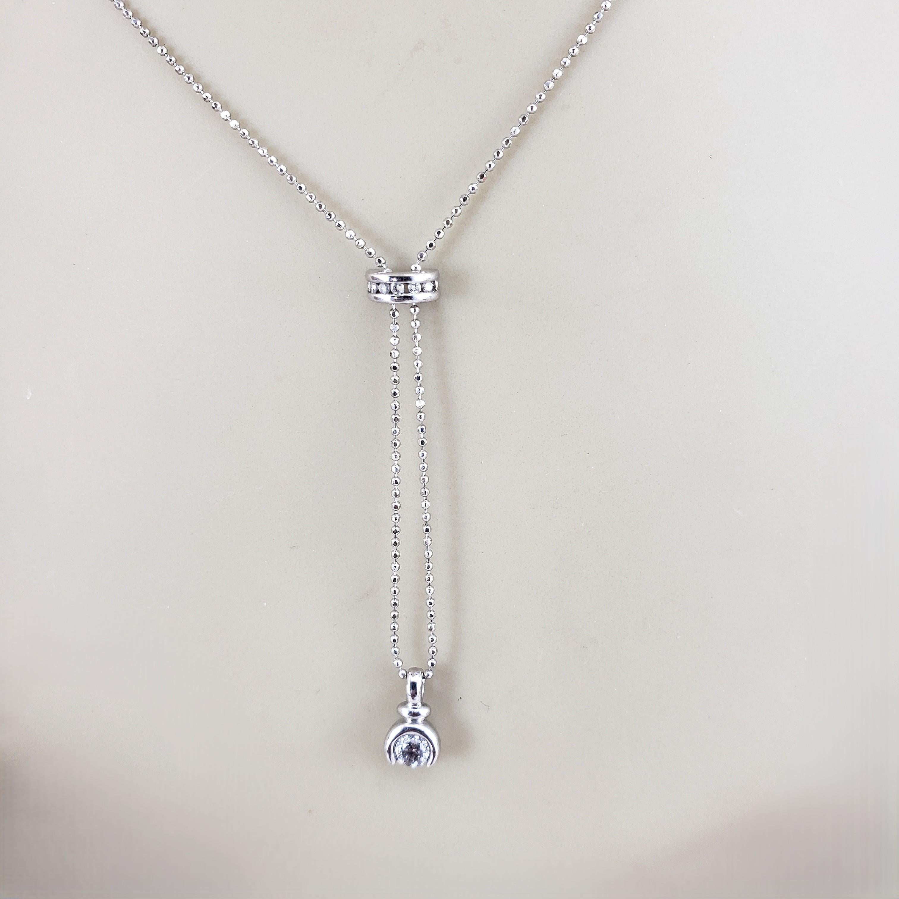 Collier Lariat en or blanc 14K et diamants #22817 en vente 2