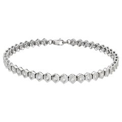 Vintage 14k White Gold Diamond Line Bracelet