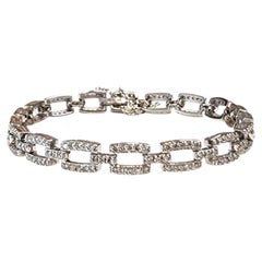 Pulsera de eslabones con diamantes en oro blanco de 14K n.º 25308