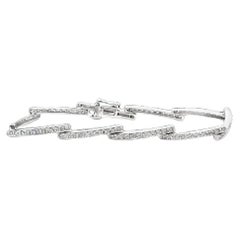 Gliederarmband aus 14 Karat Weißgold mit Diamanten